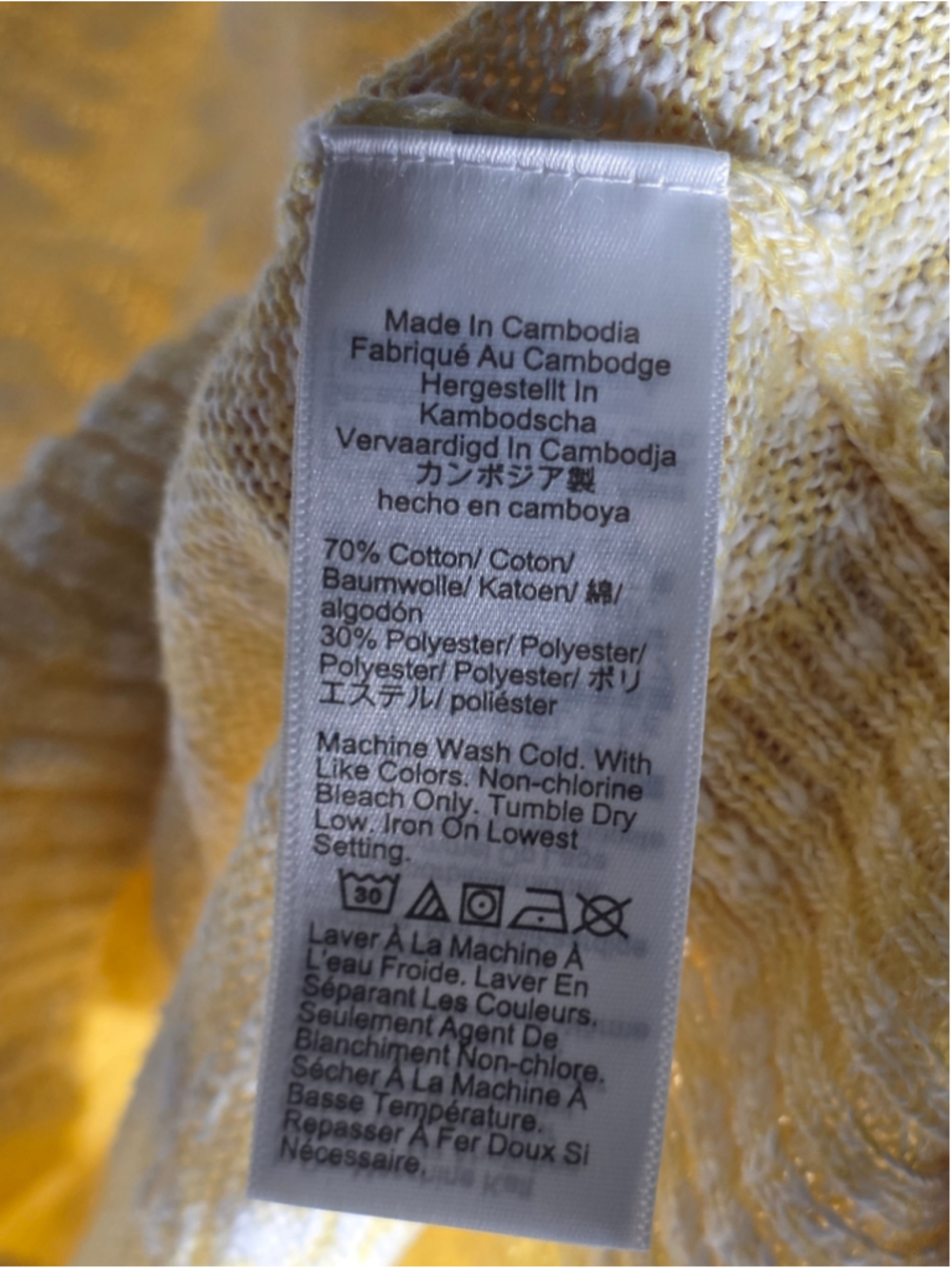 Women's J.Crew Cardigan Sweater XL Yellow White V-Neck Button Front cottagecore - Picture 6 of 7